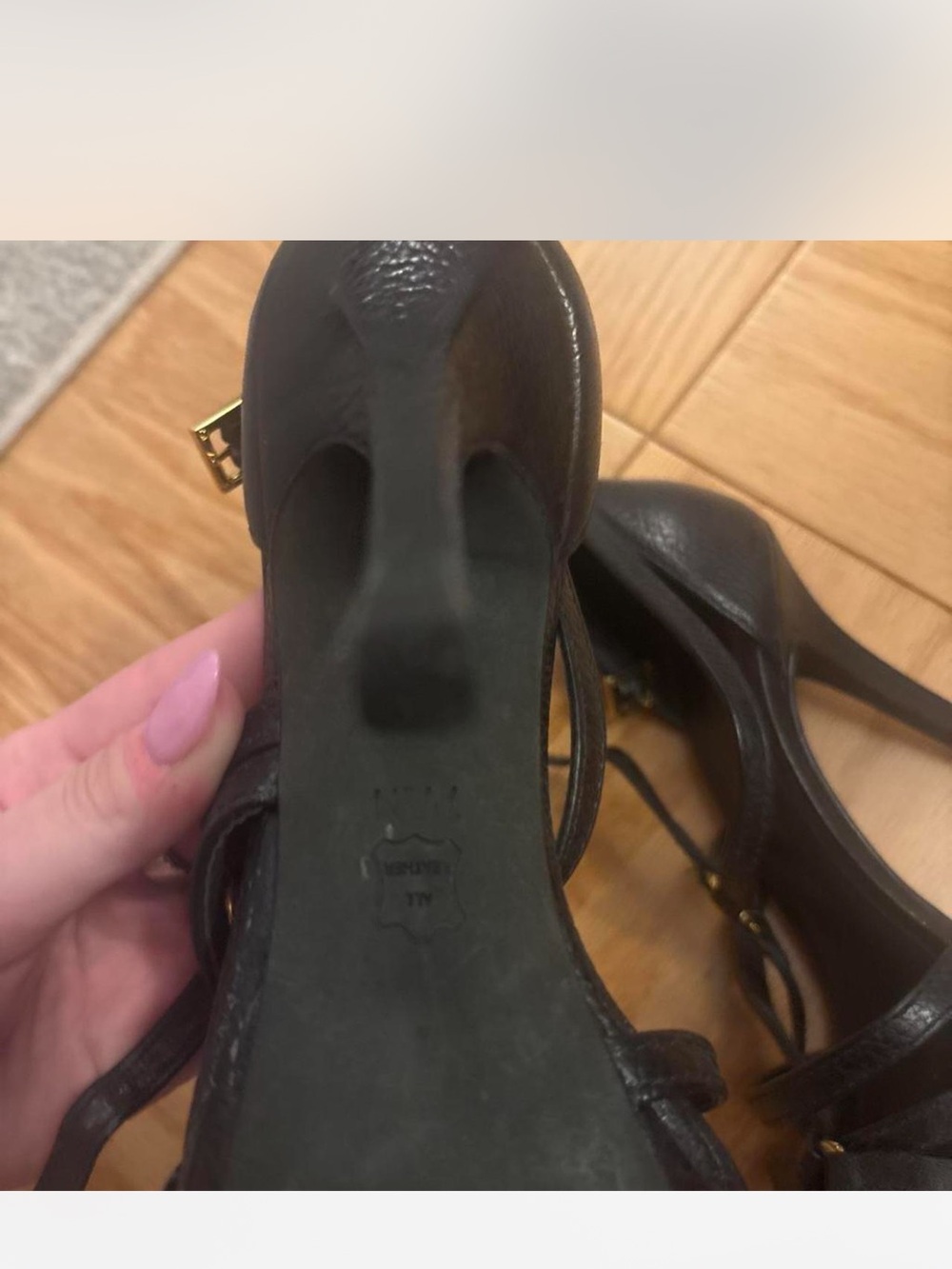 Tory Burch Black Strappy Leather High Heel Sandals - Picture 4 of 4